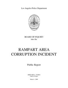 Los Angeles Police Department  BOARD OF INQUIRY into the  RAMPART AREA