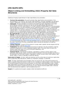 [MS-OLEPS-Diff]: Object Linking and Embedding (OLE) Property Set Data Structures Intellectual Property Rights Notice for Open Specifications Documentation ▪