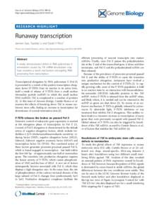 Guo et al. Genome Biology 2013, 14:133 http://genomebiology.com[removed]RESEARCH HIGHLIGHT  Runaway transcription