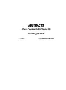 Abstracts of papaers presented at the STAR session 2000, August 2000