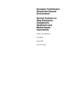 European Commission Directorate General Environment Service Contract on Ship Emissions: Assignment,