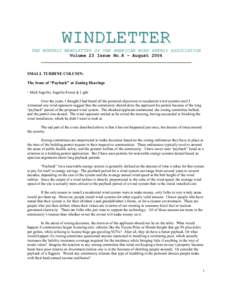 WINDLETTER  THE MONTHLY NEWSLETTER OF THE AMERICAN WIND ENERGY ASSOCIATION Volume 23 Issue No.8 – August[removed]SMALL TURBINE COLUMN: