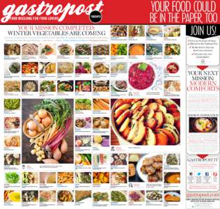 your food could  your mission completed: winter vegetables are coming  be in the paper, too