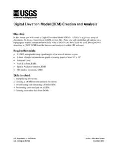 Digital Elevation Model (DEM) Creation and Analysis