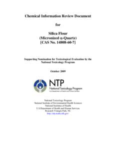 Chemical Information Review Document for Silica Flour (Micronized alpha-Quartz) [CAS No[removed]]