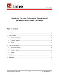 February[removed]Shock and Vibration Performance Comparison of MEMS and Quartz-based Oscillators  Table of Contents