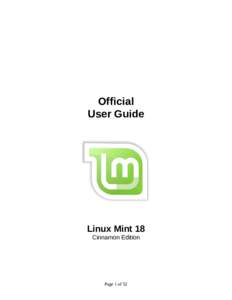 Official User Guide Linux Mint 18 Cinnamon Edition