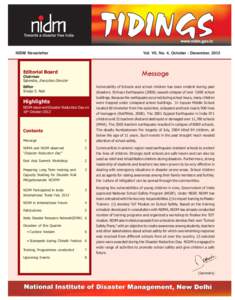 NIDM Newsletter  Vol. VII, No. 4, October - December, 2012 Editorial Board