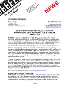 FOR IMMEDIATE RELEASE Nick Harkin/Carly Leviton Carol Fox and Associates[removed]x[removed]removed] [removed]