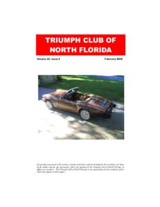 TRIUMPH CLUB OF NORTH FLORIDA Volume 20, Issue 2 February 2008