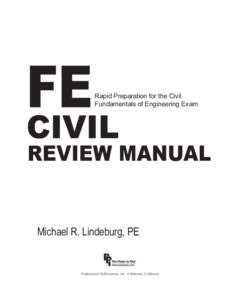 FE  Rapid Preparation for the Civil Fundamentals of Engineering Exam  CIVIL