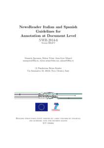 NewsReader Italian and Spanish Guidelines for Annotation at Document Level NWRVersion DRAFT