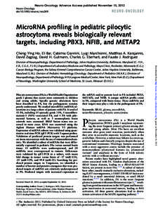 Neuro-Oncology Advance Access published November 15, 2012 Neuro-Oncology doi:neuonc/nos269 N E U RO - O N CO LO GY