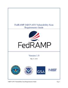 FedRAMP JAB P-ATO Vulnerability Scan Requirements Guide    Version 1.0