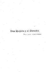 Don Quijote y el Derecho. Por José