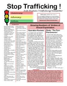 Stop Trafficking ! Awareness Anti Human Trafficking Newsletter  Advocacy
