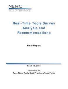 NERC: Real-Time Tools Survey Analysis and Recommendations