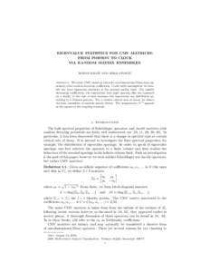 Operator theory / Mathematical physics / Random matrices / Algebra of random variables / Probability theory / Random matrix / Operator / Matrix / Circular ensemble / Spectral theory of ordinary differential equations