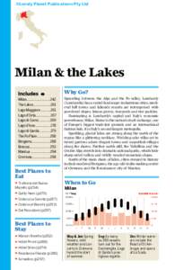 ©Lonely Planet Publications Pty Ltd  Milan & the Lakes Why Go? Milan........................... 242 The Lakes....................261