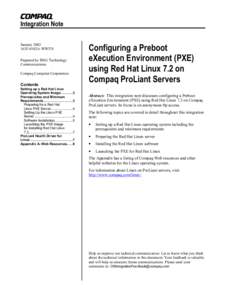 Configuring a Preboot eXecution Environment (PXE) using Red Hat Linux 7.2 on Compaq ProLiant Servers