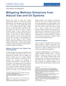 THE GNCS FACTSHEETS  Mitigating Methane Emissions from Natural Gas and Oil Systems Methane (CH4) makes up nearly 14%