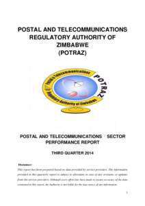 POSTAL AND TELECOMMUNICATIONS REGULATORY AUTHORITY OF ZIMBABWE (POTRAZ)  POSTAL AND TELECOMMUNICATIONS