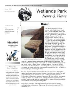 Friends of the Desert Wetlands Park Newsletter  Wetlands Park News & Views  Winter 2007