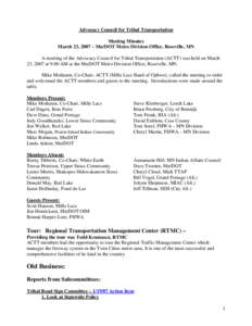 Minnesota ACTT Meeting Minutes