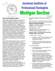 Hydrogeology / Water pollution / Chemistry / United States / Geography of Michigan / Organochlorides / State Bar of Michigan / Non-aqueous phase liquid / Environmental remediation / Michigan / Rick Snyder / Phase I environmental site assessment