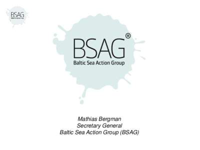 Mathias Bergman Secretary General Baltic Sea Action Group (BSAG) Approximately 90 million