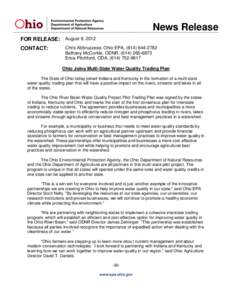 News Release FOR RELEASE: August 9, 2012 CONTACT: Chris Abbruzzese, Ohio EPA, ([removed]Bethany McCorkle, ODNR, ([removed]