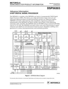 MOTOROLA  Order this document by: DSP56303P/D  SEMICONDUCTOR PRODUCT INFORMATION