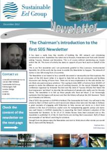 DecemberThe Chairman’s introduction to the first SEG Newsletter  Contact us