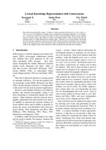 Lexical Knowledge Representation with Contexonyms Hyungsuk Ji ISC∗ INPG† [removed]