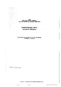 1989 THE LEGISLATIVE ASSEMBLY FOR THE AUSTRALIAN CAPITAL TERRITORY APPROPRIATION BILL[removed]EXPLANATORY MEMORANDUM