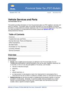 Vehicle Services and Parts