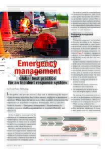 Emergency management / Security / Safety / Disaster preparedness / Incident management / ISO/TC 223 / Firefighting in the United States / Computer security incident management / Business continuity / Emergency service / Computer security / ISO/TC 292
