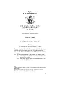 Reprint as at 18 December 2013 Civil Aviation (Safety) Levies Amendment OrderSR)