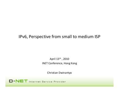 Implementing IPv6 in small medium ISP