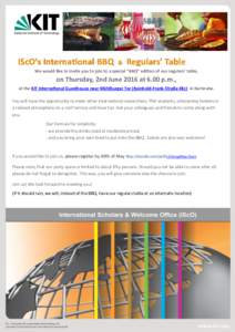 IScO‘s International BBQ  & Regulars’ Table