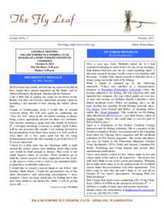 Volume 58 No. 7  October, 2013 Web Page: http://www.ieffc.org  GENERAL MEETING