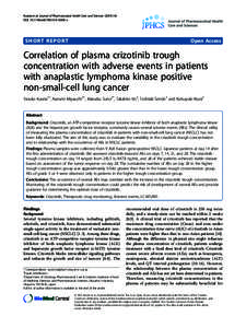 Correlation of plasma crizotinib trough concentration with adverse events in patients with anaplastic lymphoma kinase positive non-small-cell lung cancer