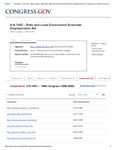 Cosponsors - H.R106th Congress): State and Local Government Economic Empowerment Act | Congress.gov | Library of Congress H.RState and Local Government Economic Empowerment Act