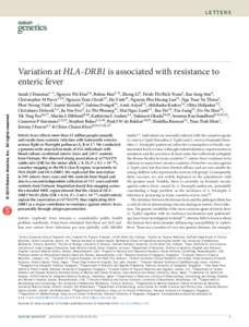 Variation at HLA-DRB1 is associated with resistance to enteric fever