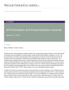 OF INTERESTExemption and Annual Exclusion Amounts January 13, 2015  AU THOR S