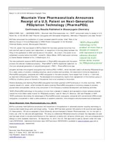 Biotechnology / PEGylation / Pharmacokinetics / Pegloticase / Patent / Savient pharmaceuticals / Polyethylene glycol / Urate oxidase / United States patent law