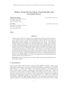 Markov Properties for Linear Causal Models with Correlated Errors  Markov Properties for Linear Causal Models with Correlated Errors Changsung Kang