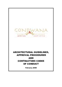 ARCHITECTURAL GUIDELINES, APPROVAL PROCEDURES AND CONTRACTORS CODES OF CONDUCT February 2008