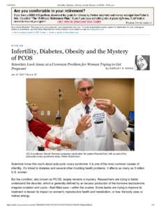 [removed]Infertility, Diabetes, Obesity and the Mystery of PCOS - WSJ.com Dow Jones Reprints: This copy is for your personal, non­commercial use only. To order presentation­ready copies for distribut