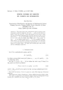 Internat. J. Math[removed]), no. 9, 1047–1064. FINITE COVERS OF GROUPS BY COSETS OR SUBGROUPS